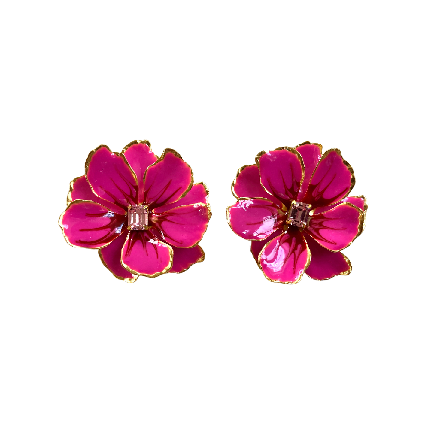 Magenta and Persian Red Jewel Box Earrings